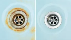 Here’s how to remove rust stains around the drain with a simple homemade mixture